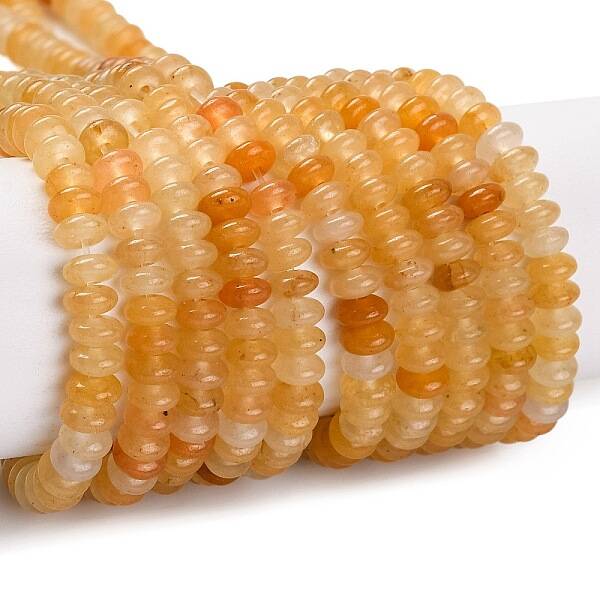 Natural Golden Silk Jade Beads Strands