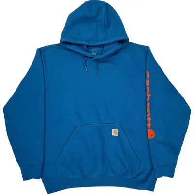 Carhartt Hoodie - XL - Blue Cotton Blend