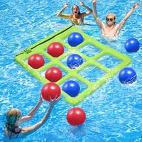 Pool Toys Games Set- Tic Tac Toe Inflatable Pool Toy with 10 Balls - Pool Games for Adults Teens Kids 2-10 Players - Pool Par...