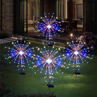 Solar Powered Firework Shaped LED Light, 1 Count Waterproof Outdoor Dandelion Lawn Lamp, Garden Decoration Fairy Lights for P...