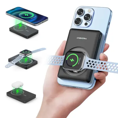 Digiera 5000mAh MagSafe Magnetic Power Bank – Fast Wireless Charging 15W + 20W USB-C – Compatible with iPhone 13/14/15/16...