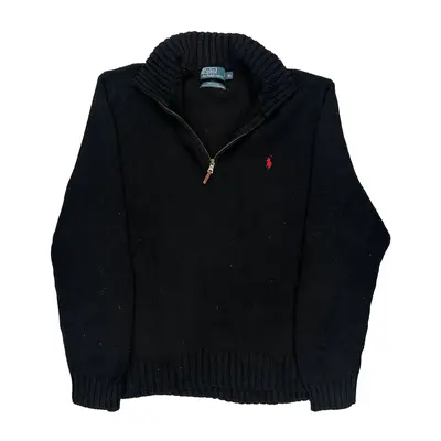 Polo By Ralph Lauren 1/4 Zip - XL Black Cotton