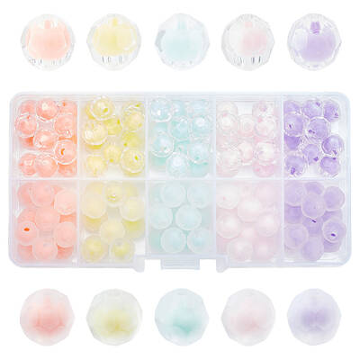 120Pcs 10 Colors Transparent Acrylic Beads