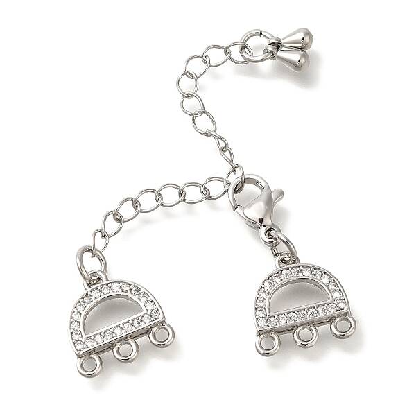 6-Holes 3-Strands Brass Lobster Claw Clasps