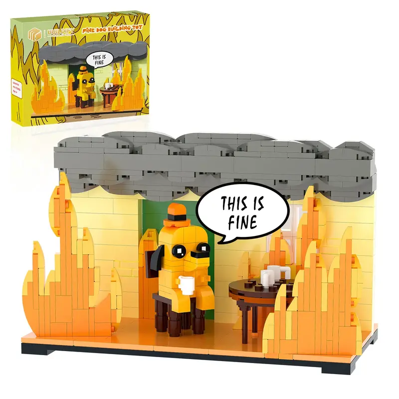 BUILDIFY Fine Dog Building Blocks Set - Funny Internet Meme Dog Compatible with Lego Dog Puppy Animal Figure 403 Pcs Birthday...