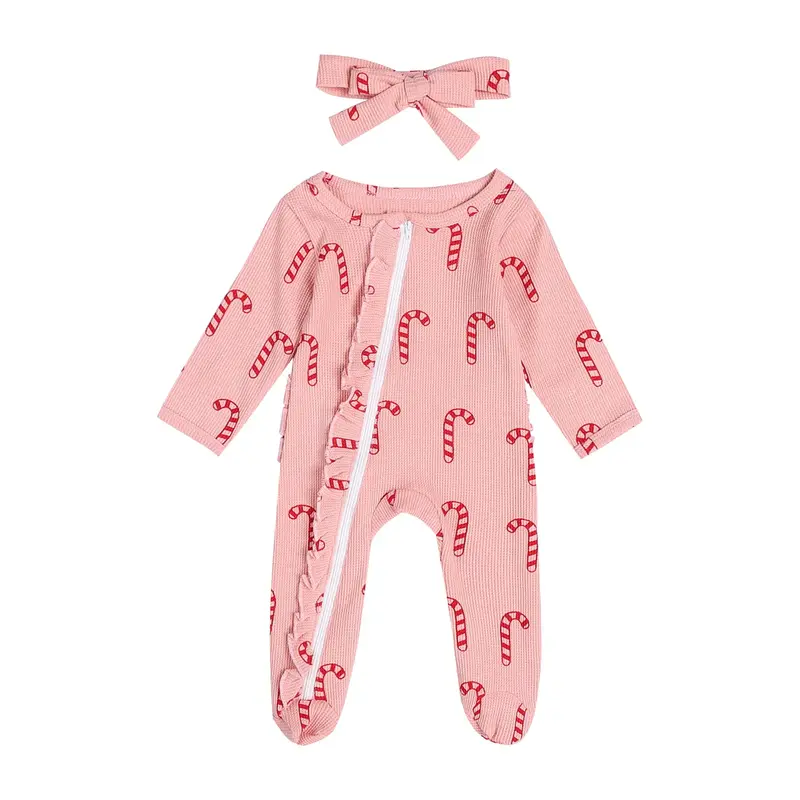 Infant Baby Girls Christmas  Clothing Newborn Baby Footies Pink Romper Clothing Babygirl Clothes Products