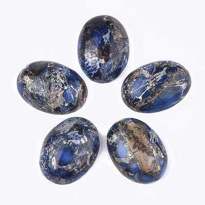 Synthetic Gold Line Regalite/Imperial Jasper/Sea Sediment Jasper Cabochons