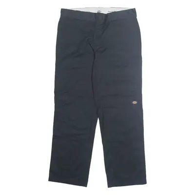 DICKIES Workwear Mens Trousers Black Loose Straight W36 L30