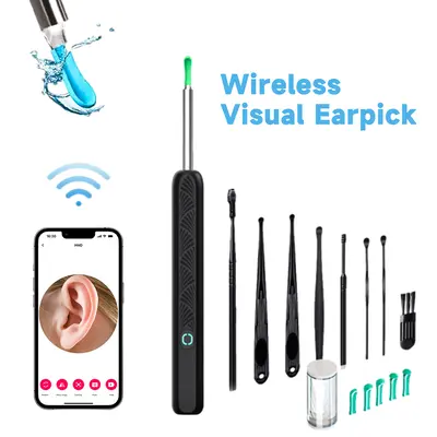 Ear Wax Removal Tool with Camera - Portable Type-C Rechargeable Earpick, Waterproof Endoscope with HD Camera, 360° Wide Angl...