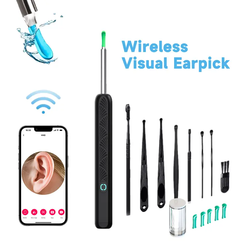Ear Wax Removal Tool with Camera - Portable Type-C Rechargeable Earpick, Waterproof Endoscope with HD Camera, 360° Wide Angl...