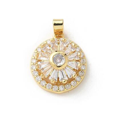 Brass Micro Pave Clear Cubic Zirconia Pendants