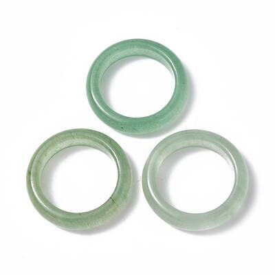Natural Green Aventurine Plain Band Ring