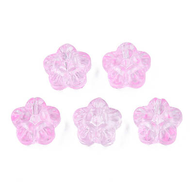 Transparent Spray Painted Glass Beads