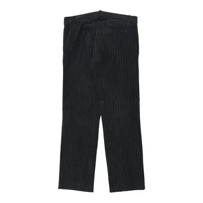 Witboy Pinstripe Trousers - 35W 31L Black Cotton Blend