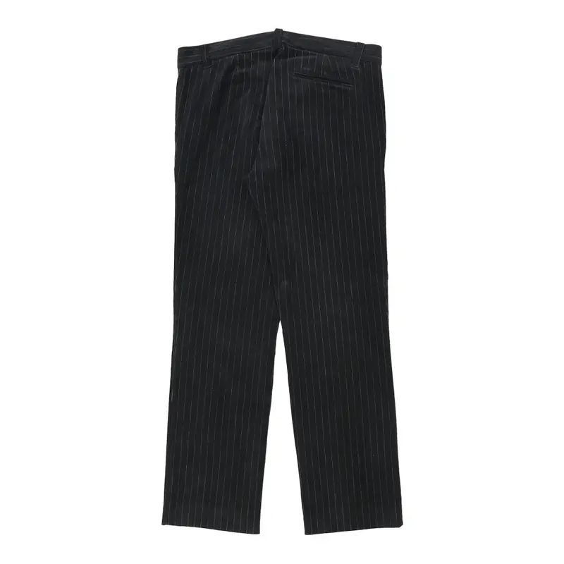 Witboy Pinstripe Trousers - 35W 31L Black Cotton Blend