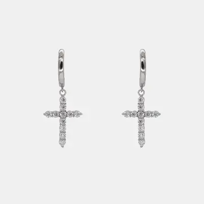 【232】Cross Synthetic Moissanite Earrings – Elegant Vintage Fashion Jewelry for Women, Perfect for Special Occasions cro...