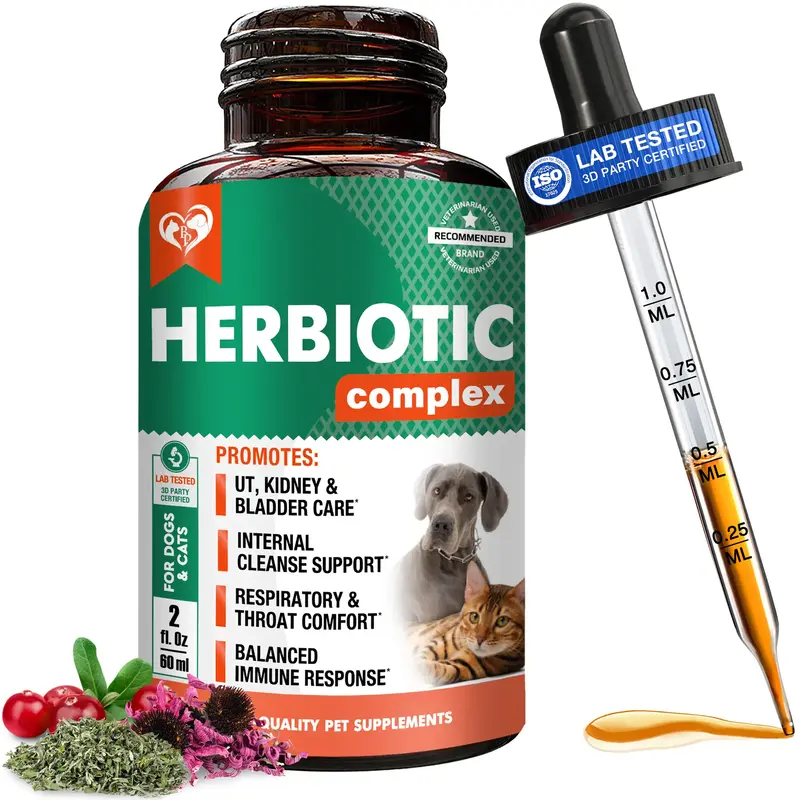 Natural Herbal Kennel Cough Relief & Urinary Tract Support for Cats and Dogs