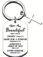Fashion Letter Pattern Slogan Metal Keychain for Men & Women, Stainless Steel Key Chain for Car Keys, As Gift for Friends