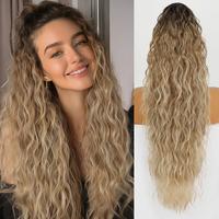 ORSUNCER HAIR Extension Claw Ponytail Long Wavy Ponytail Extension Black Brown 30 Inch Curly Clip Ponytail in Hair Extensions...