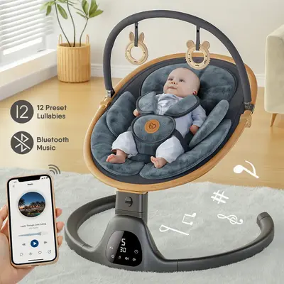 BabyBond Baby Swings for Infants, Electric Baby Rocker for Infants with 5 Speeds, 10 Lullabies, Portable Baby Swing for Indoo...