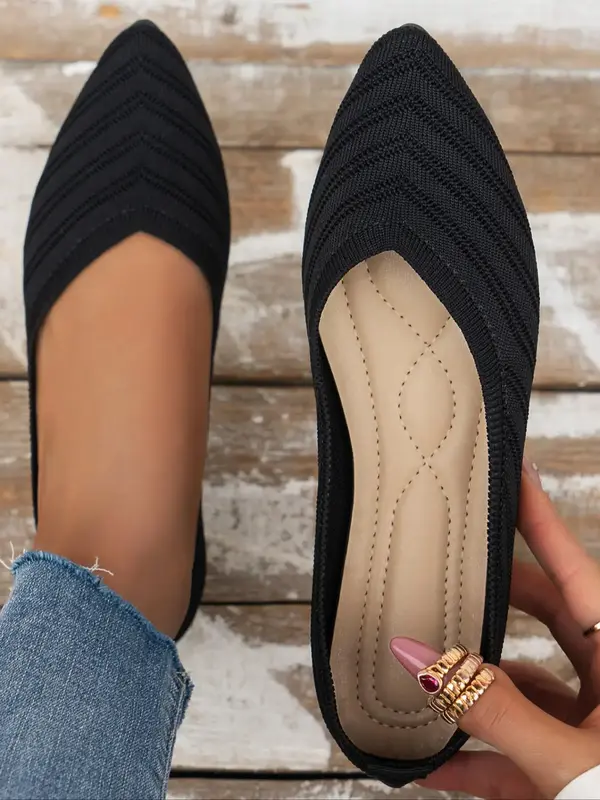 Women's Fashionable Pointed Toe Flat Shoes, 2024 New Style Casual Breathable Lightweight Slip on Loafers for Daily Wear, Comf...