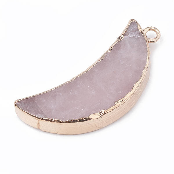 Electroplate Natural Rose Quartz Pendants