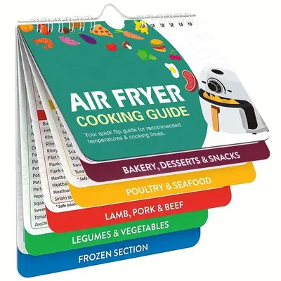 Air Fryer Cooking Guide Booklet, Hangable Spiral Bound Cooking Guide Fridge Magnet, Cookware Accessories For Kitchen Cooking ...