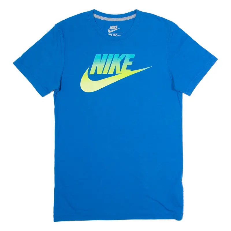 NIKE Slim Fit Mens T-Shirt Blue Crew Neck M