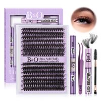 B&Qaugen 70D+90D Volume Kit - Mega Waterproof 280Pcs 10-18MIX Clusters DIY Lash Long Lasting Extension Kit for Eyelashes - Sp...