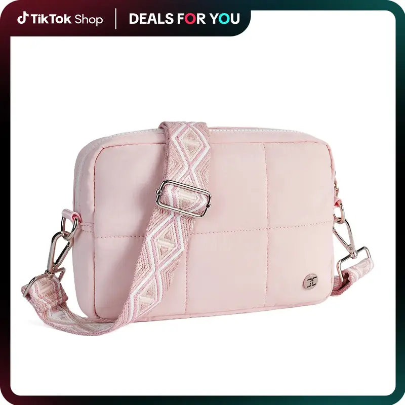 Telena Cloud-Light Crossbody Bags for Women Crossbody Purse with Guitar Strap Lightweight Waterproof Puffer Shoulder Bag Trav...