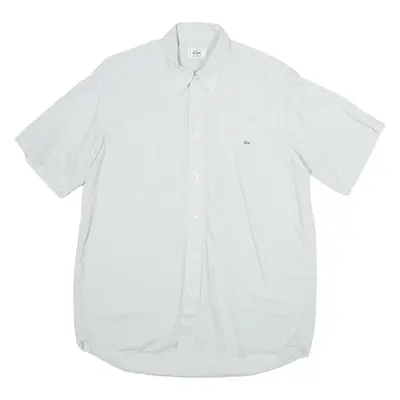 LACOSTE Mens Shirt Grey Striped M