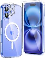 for  16 Case Clear,  16 Case Slim [Compatible with MagSafe] with Screen Protector & Camera Protection for Shockproof Cover  1...