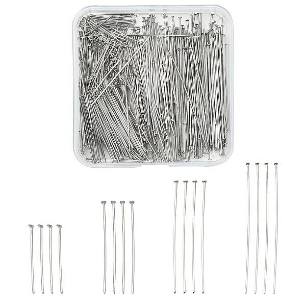 400Pcs 4 Styles 304 Stainless Steel Flat Head Pins
