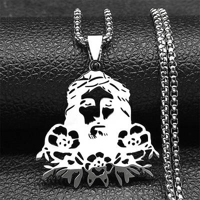 304 Stainless Steel Religion Jesus Pendant Necklaces