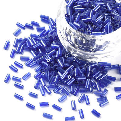 Transparent Colours Luster Glass Bugle Beads