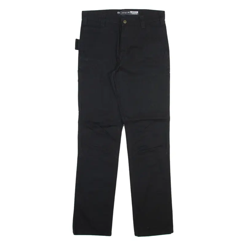 CARHARTT Carpenter Workwear Mens Trousers Black Regular Straight W32 L34
