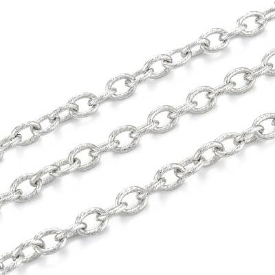 Tarnish Resistant 304 Stainless Steel Textured Cable Chains