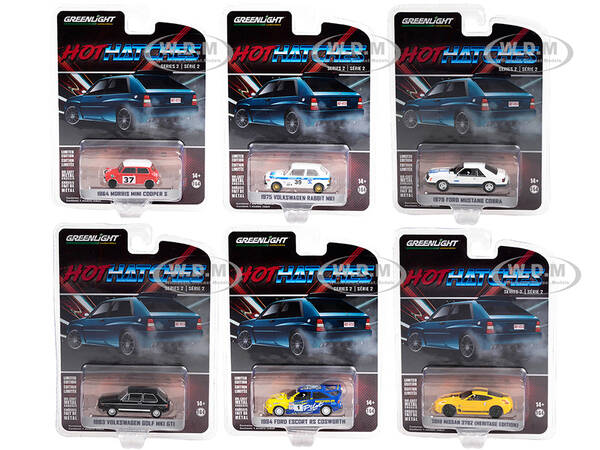 Hot Hatches Set of 6 pieces Series 2 1/64 Diecast Model Cars by Greenlight