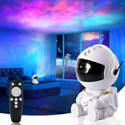Astronaut Design Starry Sky Projector, USB Powered Galaxy Nebula Projector with Remote Control, Novelty Lights for Bedroom, L...