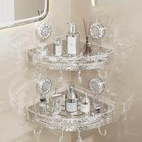 KCALEFV Wall Mounted Bathroom Storage Rack, 1/2 Counts Modern Storage Holder Bathroom Rack Organizer, Punch Free Bathroom Org...