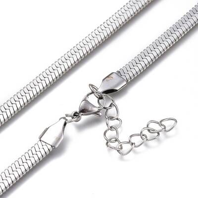 Non-Tarnish Unisex 304 Stainless Steel Herringbone Chain Necklaces