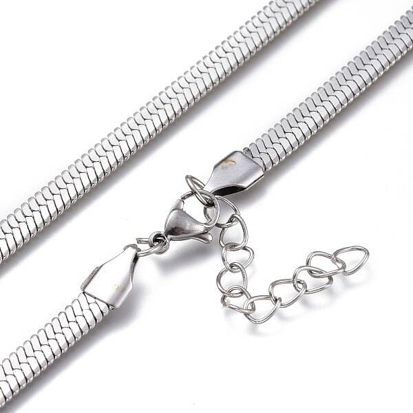 Non-Tarnish Unisex 304 Stainless Steel Herringbone Chain Necklaces