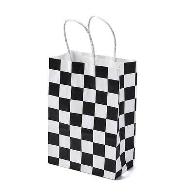 Tartan Print Paper Packing Tote Bags
