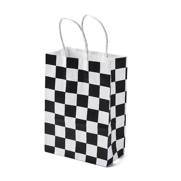 Tartan Print Paper Packing Tote Bags