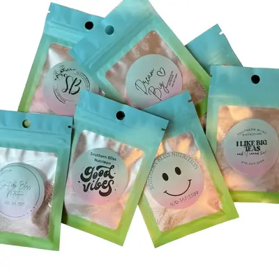 Loaded dry tea kits, single packet. Perfect for on the go!