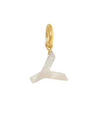 MOP Letter Charm | Metal Color: Gold | Letter: Y