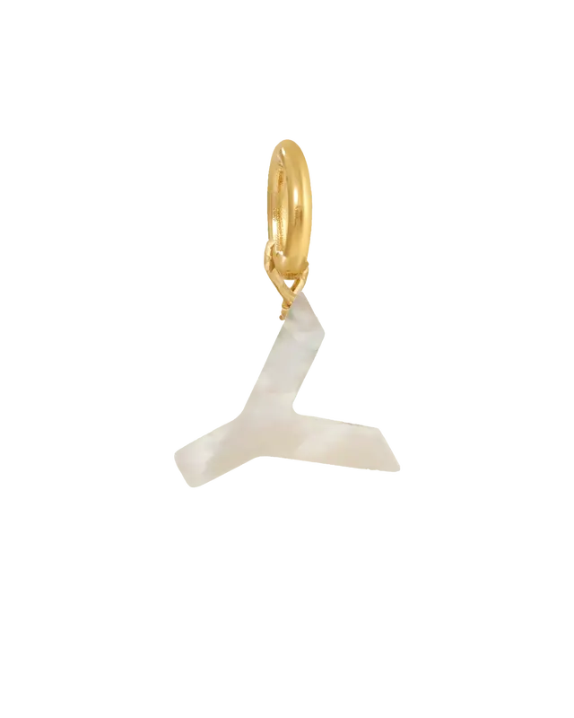 MOP Letter Charm | Metal Color: Gold | Letter: Y