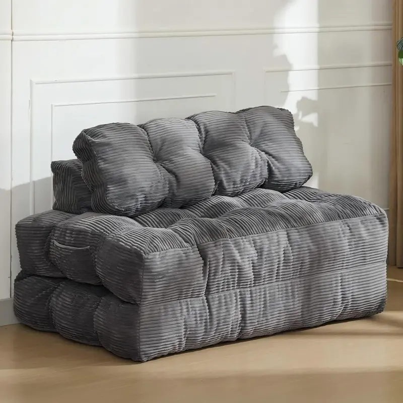 Garvee Folding Sofa Bed, 3-in-1 Convertible Sleeper Chair with Pillow, Double Futon Couch Bed with Back Support, Portable Fol...