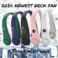 Portable USB Rechargeable Neck Fan for Summer, USB Hands-free Hanging Fan for Outdoor Sports Music Festival, Lightweight Low ...