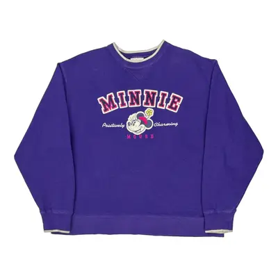 Minnie Mouse Disney Graphic Sweatshirt - Medium Purple Cotton Blend